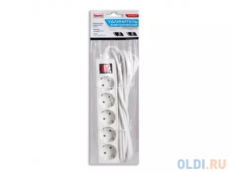 Удлинитель BURO BU-PS5.5/W 5 розеток 5 м белый