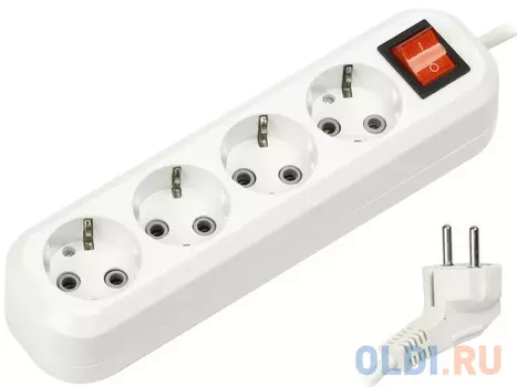 Удлинитель Smartbuy SBE-16-4-03-ZS 4 а 3м 16А/3.5кВт с выкл и заземлением ПВС 3x1.0