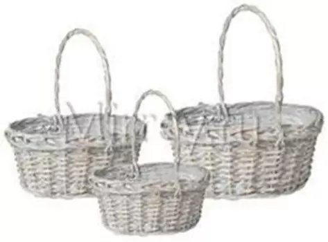 Корзина плетеная ива 35 см 38*30*14 серая
