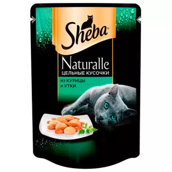 Корм для кошек Sheba Naturalle 80г цельные кусочки из курицы и утки