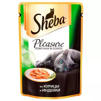 Корм для кошек Sheba Pleasure 85 г из курицы и индейки