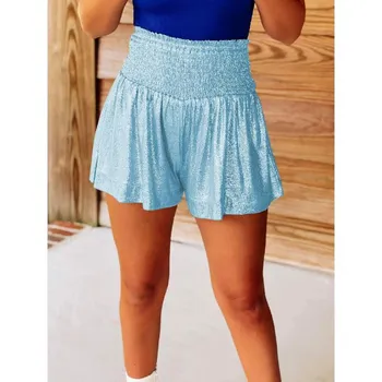 New Versatile Daily Beach Basic Summer Women S Clothing Printed Fake Two-Piece Leggings Shorts S чёрный