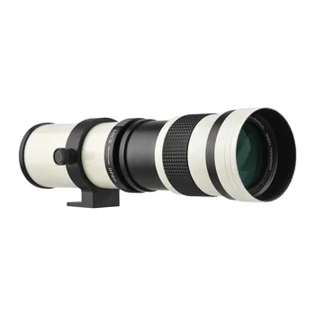 Супертелеобъектив с зумом для камеры MF F/8,3–16 420–800 мм с Т-образным креплением с универсальной заменой резьбы 1/4 чёрный