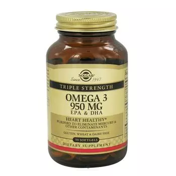 Solgar Тройная Омега-3 950 мг ЭПК и ДГК капсулы 50 шт.