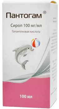 Пантогам сироп 100 мг/мл флакон 100 мл в комплекте с мерной ложкой