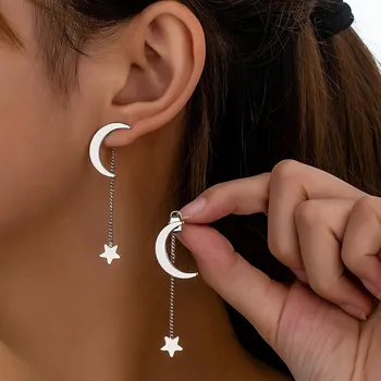 Модные серьги Moon Star для женщин золотой