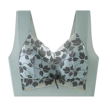 Бюстгальтеры больших размеров для женщин Push Up Bralette Удобные беспроводные бюстгальтеры с поддержкой и подъемом L чёрный