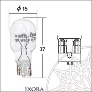ЛАМПА ДОПОЛНИТЕЛЬНОГО ОСВЕЩЕНИЯ 12V 16W - БЕЗ ЦОКОЛЯ T16 (ECE) W16W
