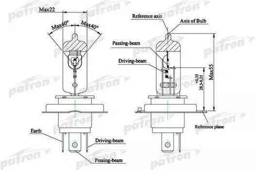ЛАМПА ГАЛОГЕННАЯ H4 12V 60/55 W P43T-38