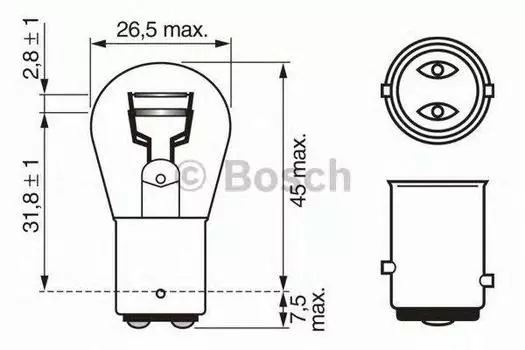 ЛАМПА P21/5W 12V 21/5W LONGLIFE DAY (CB)