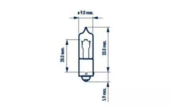 ЛАМПА СИГНАЛЬНАЯ H21W 12V 21W BAY9S ( 1 ШТ.)