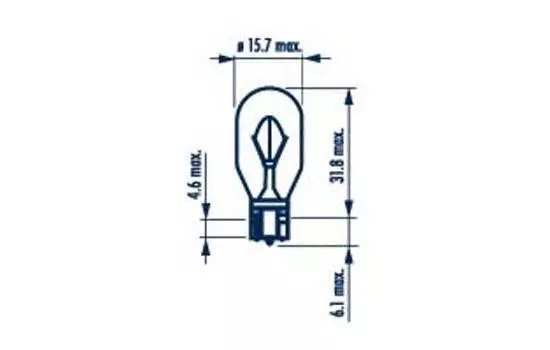 ЛАМПА СИГНАЛЬНАЯ W16W 12V 16W ( 1 ШТ.)