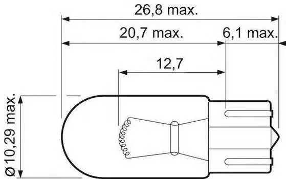 ЛАМПА W5W 12V 5W W2,1X9,5D ESSENTIAL