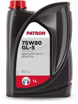 Масло трансмиссионное PATRON ORIGINAL 75W-80 GL5 полусинтетическое, 1л