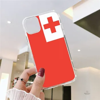 Sila Tonga Flag Phone Case For iPhone 11 12 Mini 13 14 15 Pro XS Max X Plus SE XR Transparent Shell iPhone13mini