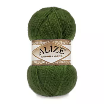 Пряжа ALIZE 'Angora Gold' 100гр. 550м (80%акр, 20%шерсть) ТУ (118 зеленая трава)