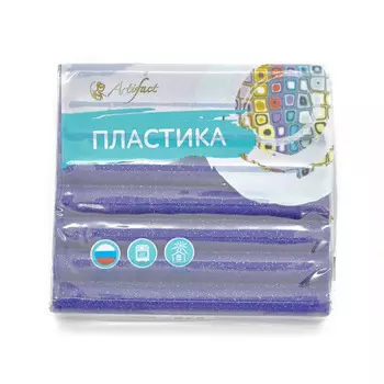 Пластика (пластилин отверждаемый) брус 56 гр. с блестками (272 черничный с блестками)