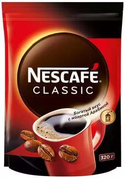 Кофе растворимый Нескафе Classic с молотой арабикой 320г