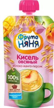 Кисель ФрутоНяня Овсяный яблоко манго персик 130г