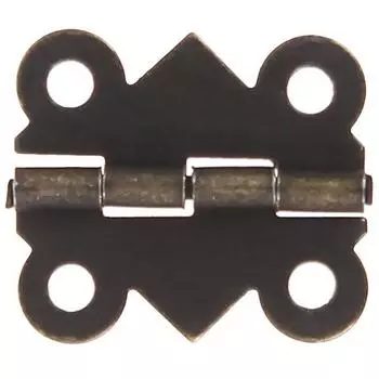Петля мебельная карточная фигурная 15x20 мм, цвет бронза, 2 шт.
