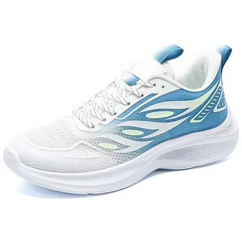 Fashion Plus Size Men s Trendy Woven Knit Breathable Running Shoes, Comfy Non Slip Lace Up Durable Soft Sole Sneakers 39