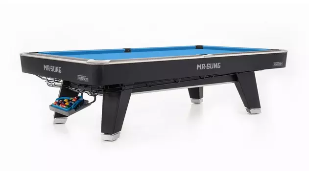 Стол \ пул Rasson Billiard Acurra 9 ф (черный, сланец 25 мм) в комплекте с плитой, аксессуары + сукно 55.330.09.5