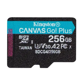 Kingston 64 ГБ, 170 МБ/с, microSDXC, 128 ГБ, 256 ГБ Canvas Go! Карта памяти microSDXC Plus класса 10 UHS-I U3 V30 A2 SDCG3/64 ГБ/128 ГБ/256 ГБ 128GB