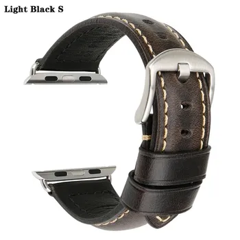 WatchBand Watch Accessories For Apple Watch Band 45mm 44mm Greasedleather Watchband for IWatch Strap 41mm 38mm Seriei 7/6/5/4/2 Se For Apple Watch 38mm