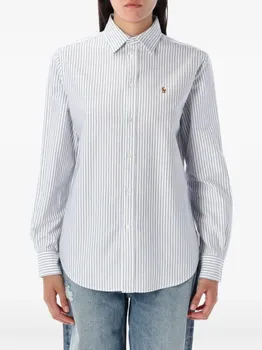 Polo Ralph Lauren полосатая рубашка Оксфорд, синий