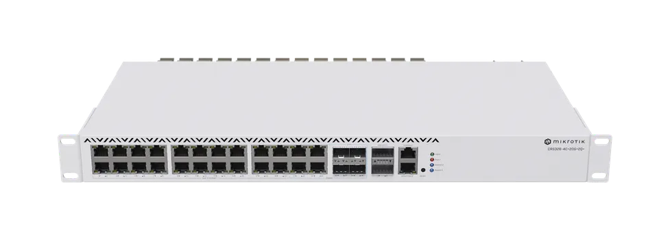 Коммутатор MikroTik CRS326-4C+20G+2Q+RM, управляемый, кол-во портов: 20x2.5 Гбит/с combo RJ-45/SFP+ 4x10 Гбит/с/2.5 Гбит/с (CRS326-4C+20G+2Q+RM)