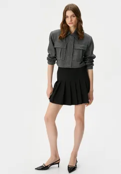 Юбка А-силуэта MEDIUM RISE ZIPPER DETAIL Koton, черный