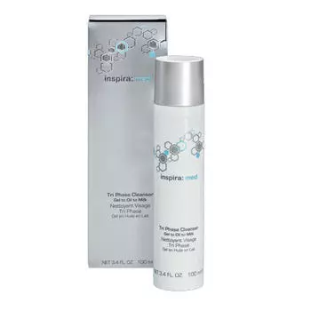 Inspira Cosmetics Очищающий гель 3-в-1 Tri Phase Cleanser Gel to Oil to Milk, 100 мл (Inspira Cosmetics, Inspira Med)