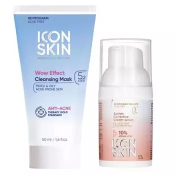 Icon Skin Набор "Чистая кожа": очищающая маска 50 мл + сыворотка 30 мл (Icon Skin, Re:Program)