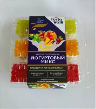 Пирожное йогуртовый микс 225 г торта валли