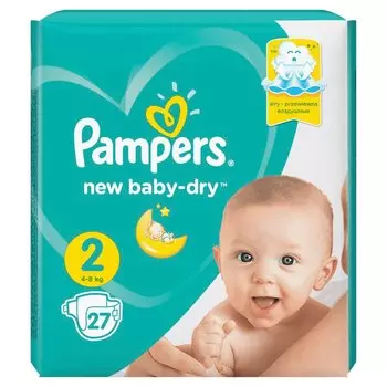 Pampers New Baby-dry Подгузники детские размер 2 4-8 кг 27 шт