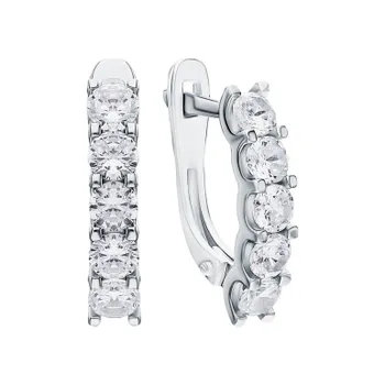Серебряные серьги с фианитами