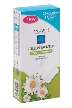 Салфетки Леди Вилш Мультиформ ежедневные, 20 шт