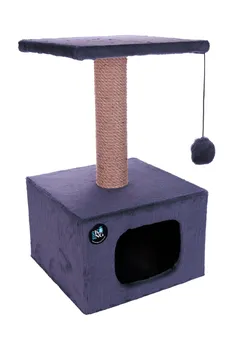 Дом-когтеточка ZooKing д/кошек 34х34х60 см серый