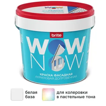 Краска фасадная Wow Now матовая цвет белый база A 250 мл