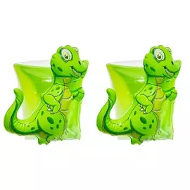 Нарукавники детские, 26x22 см, надувные, ПВХ, зеленые, Дино, Dino