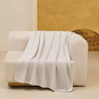 Плед, 130х170 см, двусторонний, флис, бежевый/серый, Fleece