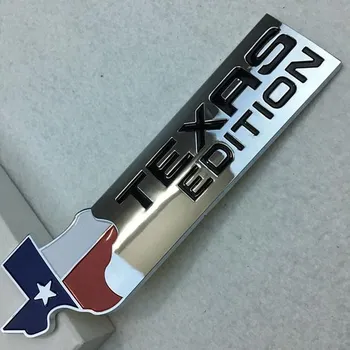 3D ABS Chrome TEXAS EDITION Эмблема на кузов автомобиля Логотип Наклейка на задний багажник Наклейка на автомобиль Значок Невыцветающий значок на крыло Наклейка на крыло автомобиля чёрный