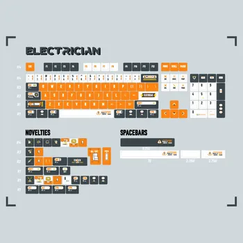 Механическая клавиатура Gateron Mx с колпачком для клавиш электрика, 140 клавиш, с мэча-темой, вишневый профиль, наборы PBT, наборы для сублимационной краски, переключатели Gateron Mx