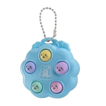 Портативные антистрессовые декомпрессионные игрушки Fidget Toys Whack A Mole Брелок Simple Dimple Fidget Board для детей розовый