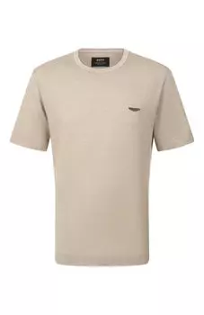 Футболка из хлопка и шелка BOSS x Aston Martin BOSS Camel