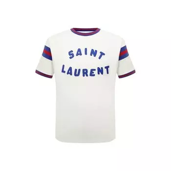 Футболка из хлопка и вискозы Saint Laurent