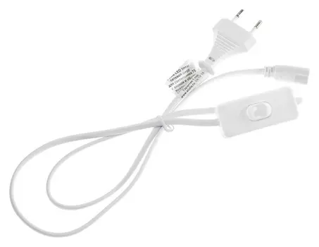 Шнур сетевой Ecola LED Linear, для светильника T5 с вилкой и общим выключателем, 1 м