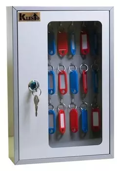 Шкаф для ключей Klesto Skb-24 на 24 ключа, серый, металл/стекло