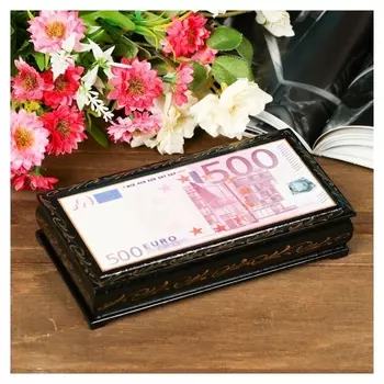 Шкатулка - купюрница «500 Euro», 8,5×17 см, лаковая миниатюра