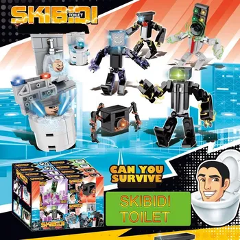 8in1 4in1 игры Skibidi туалет строительные блоки монитор человек акустический человек камера человек минифигурка модель куклы игрушки сборка комбинации здание 8pcs/set-51001